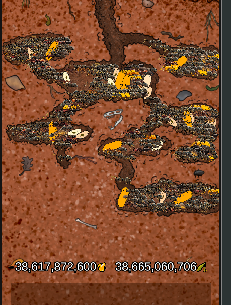 Ant colony cross-section showing complex tunnel systems